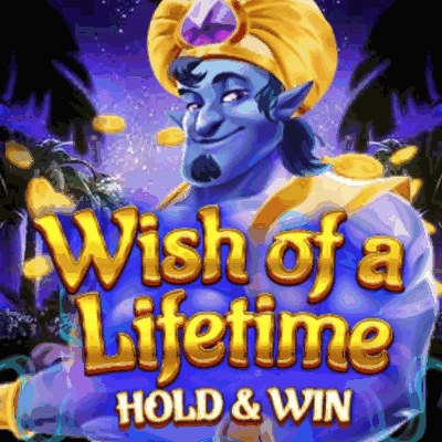 Spelautomaten Wish of a Lifetime Hold & Win, blå ande med gyllene turban hos Huzzlin Casino