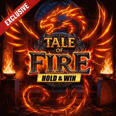 Spelautomaten Tale of Fire Hold & Win, exklusiv eldfenix och flammande drake hos Huzzlin Casino